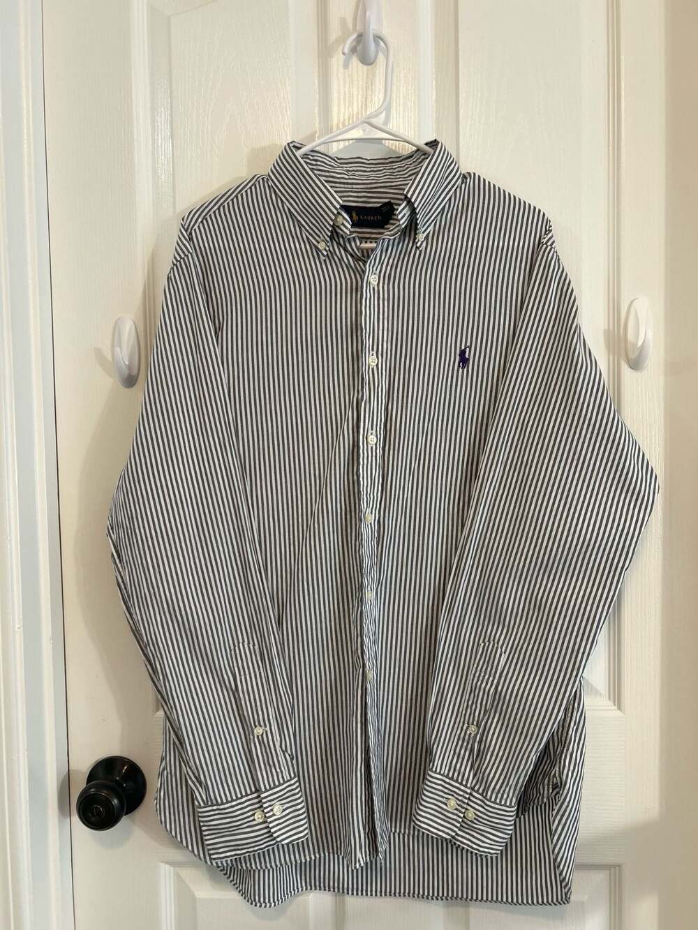 Ralph Lauren Striped Long Sleeve Button-Down Shirt Size 16 34/35
